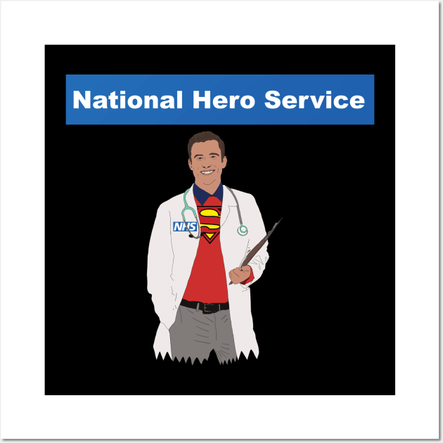 NHS National Hero Service Doctor Super Hero Wall Art by Hevding